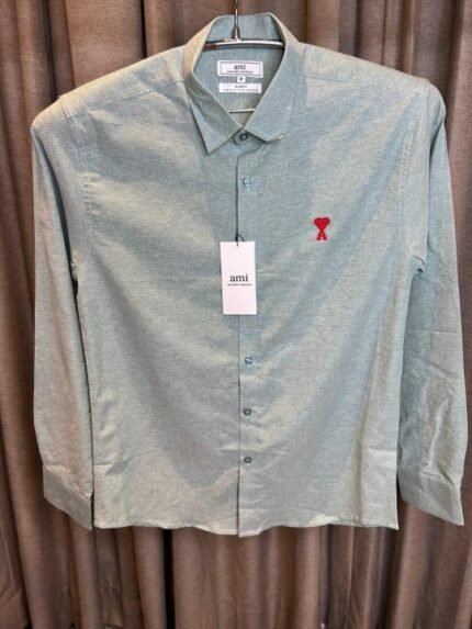 Ami Paris Green Premium Imported Red Logo Shirt - Best Price Online - Bootery