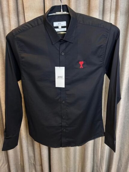 Ami Paris Black Premium Imported Red Logo Shirt Price in India - Buy at Bootery