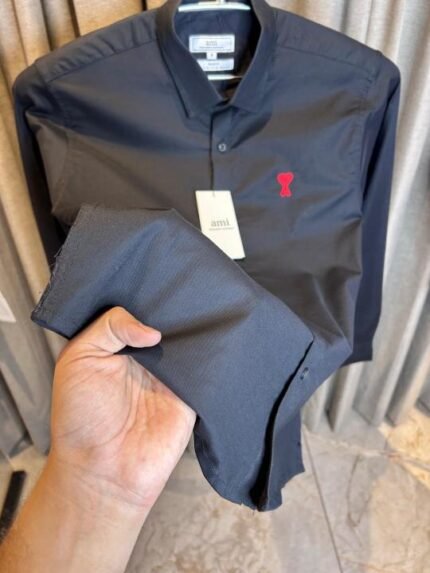 Ami Paris Black Premium Imported Red Logo Shirt Price in India - Buy at Bootery - Image 2