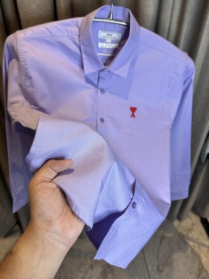 Buy Ami Paris Purple Premium Imported Red Logo Shirt Online in India - Bootery - Image 2