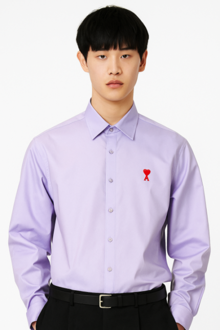 Buy Ami Paris Purple Premium Imported Red Logo Shirt Online in India - Bootery