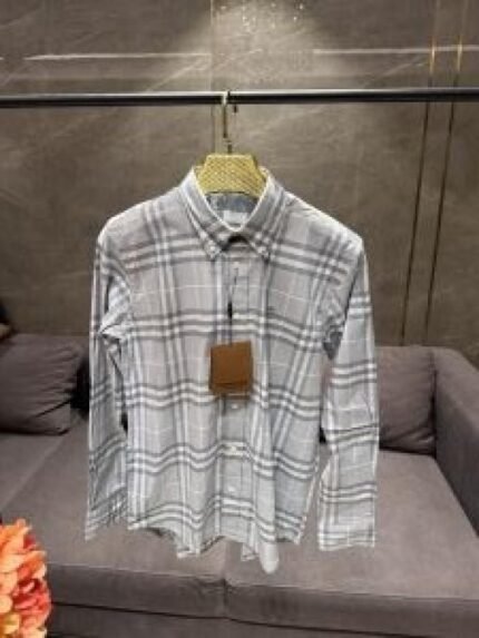 Burberry Grey Premium Checques Shirt Imported - Best Price Online - Bootery
