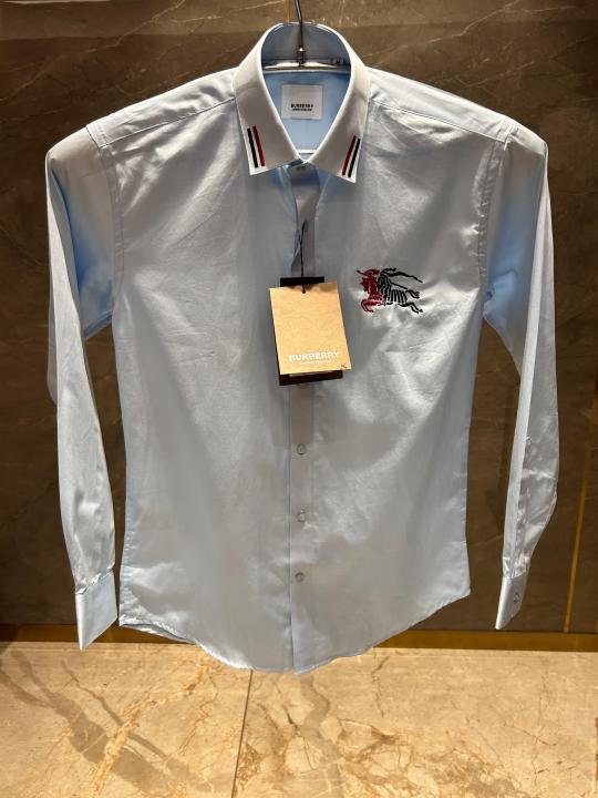 Buy Burberry Sky Blue Premium Embroider Logo Shirt With Box Online in India - Bootery - Image 3
