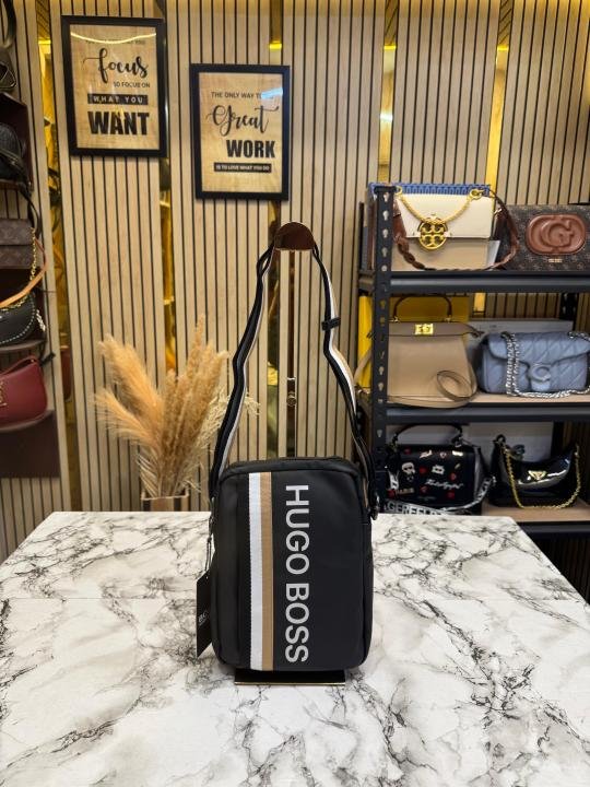Hugo Boss Vertigo Logo Stripe Crossbody Side Bag
