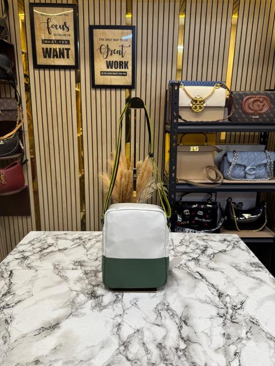 Calvin Klein CK Jeans Colorblock Crossbody Bag White & Forest Green Edition - Image 3