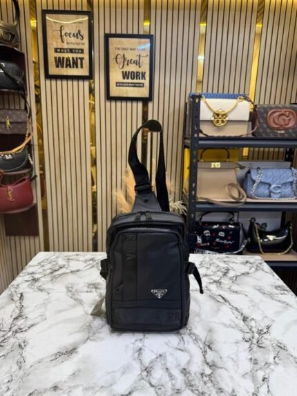 Prada Nylon Crossbody Sling Bag With Triangle Badge Black - Best Price Online - Bootery