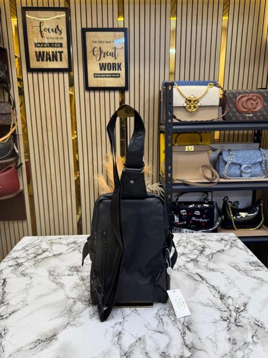 Prada  Nylon Crossbody Sling Bag with Triangle Badge Black - Image 3
