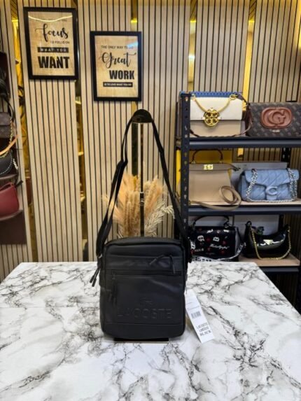 Lacoste Compact Utility Crossbody Bag Premium Black - Best Price Online - Bootery