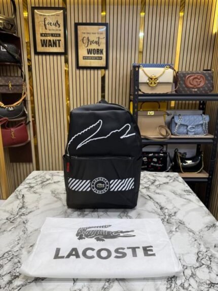 Lacoste Crocodile Graphic Backpack With Dust Bag Black Sport Edition Price in India - Buy at Bootery