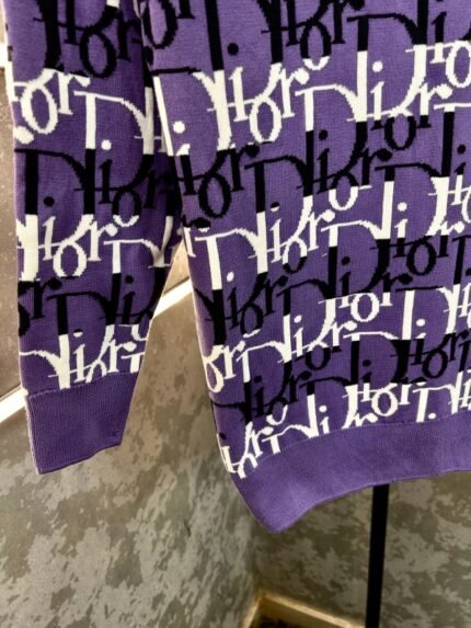 Christian Dior Imported Monogram Print Purple Super Premium Sweater 1093 - Best Price Online - Bootery - Image 2