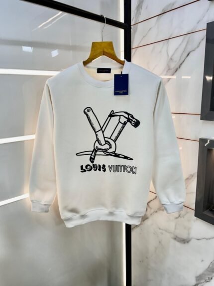 Buy Louis Vuitton Imported Printed Premium White Sweatshirts With Brand Packing 1198 Online in India - Bootery