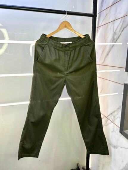 Zara Olive Linen Relax Fit Super Premium Trouser F2879-ol - Best Price Online - Bootery