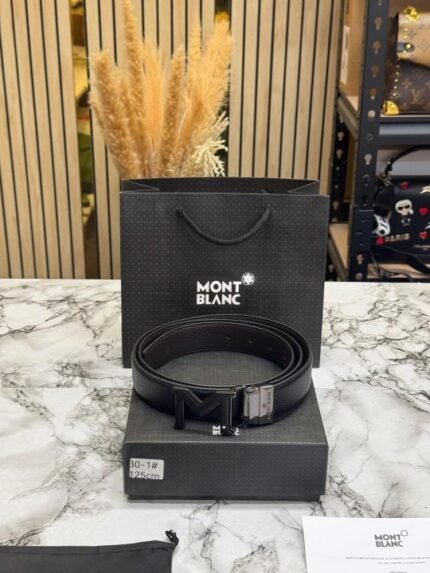Montblanc Signature M Logo Formal Leather Belt Price in India - Style 1 - Buy at Bootery