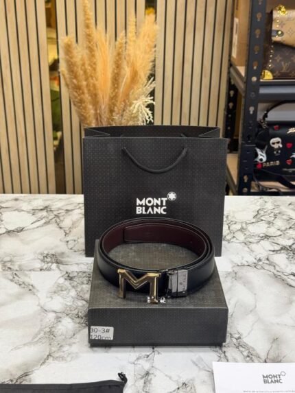 Montblanc Signature M Logo Formal Leather Belt Price in India - Style 4 - Buy at Bootery