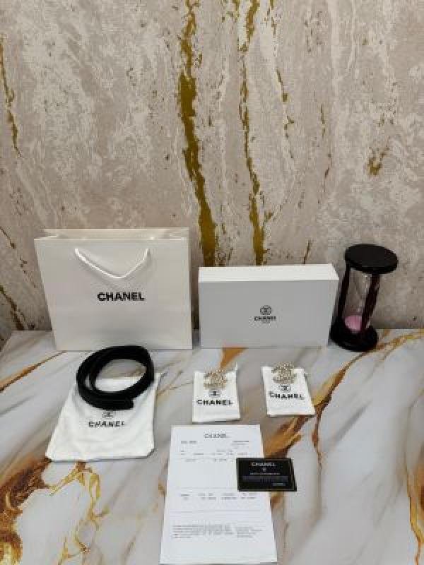 Chanel Premium Double Buckle Belt Combo With Dust Bag And Dust Bag Including CarryBag (C4-Black) | Premium Accessories
