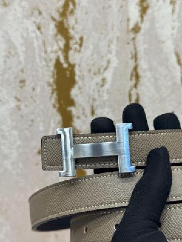 Hermes HERME S PREMIUM BELT WITH OG BOX DUST BAG KHAKI H50 | Premium Accessories - Image 5