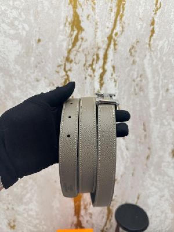 Hermes HERME S PREMIUM BELT WITH OG BOX DUST BAG KHAKI H50 | Premium Accessories - Image 4