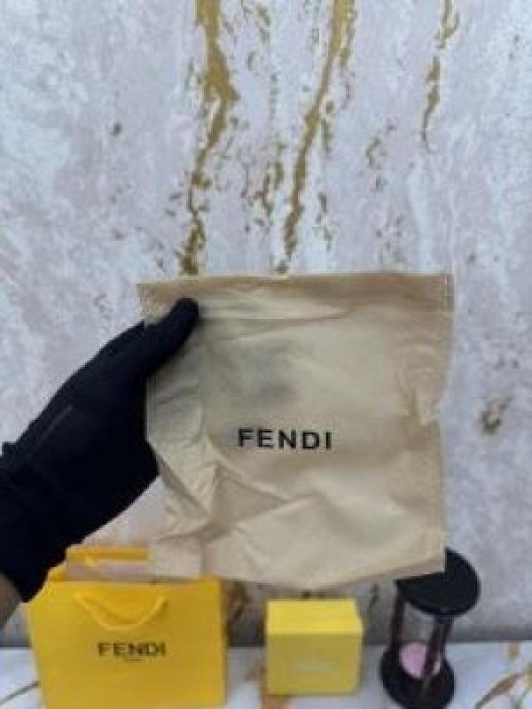 Fendi Monogram Belt Gold Round Buckle Box And Dust Bag (F61-GG)(Coffee) | Premium Accessories - Image 3