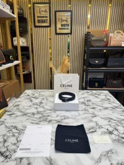 Celine Premium Quality Silver Buckle Leather Belt With Box And Dust Bag Including Carry Bag Price in India - Buy at Bootery
