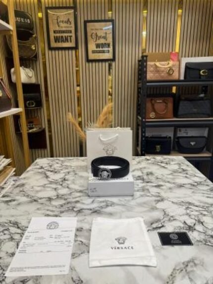 Buy Versace Medusa Buckle Belt Premium Quality With Box Dust Bag Including Carry Bag Online in India - Style 1 - Bootery