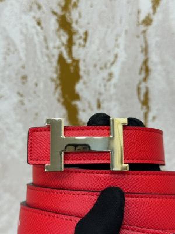 Hermes HERME S PREMIUM BELT WITH OG BOX DUST BAG RED H48 | Premium Accessories - Image 4