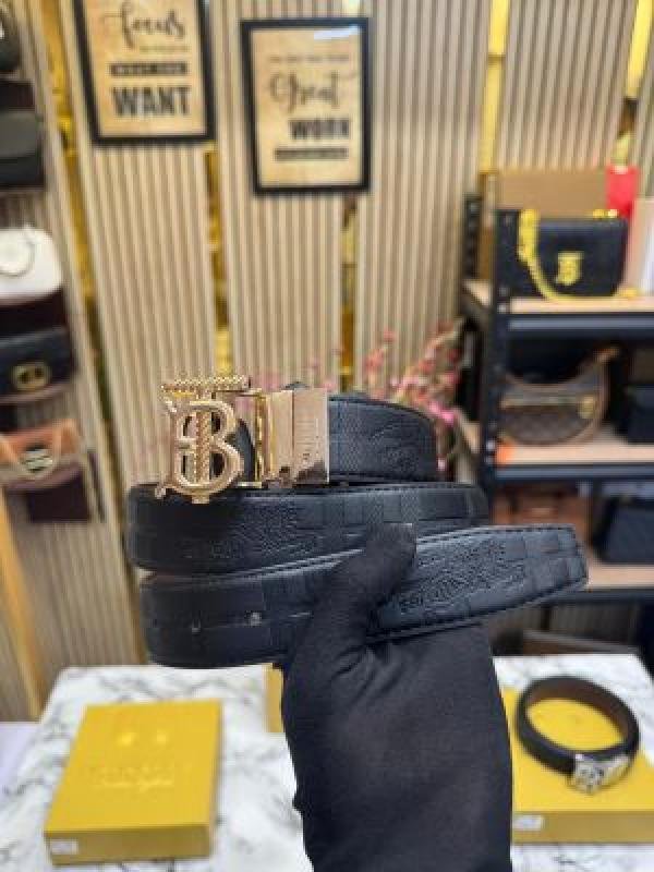 Buy Burberry Burberr Y Luxury Leather Belt Gold TB Buckle With Box Dust Bag & Carry Bag Online in India - Bootery - Image 5