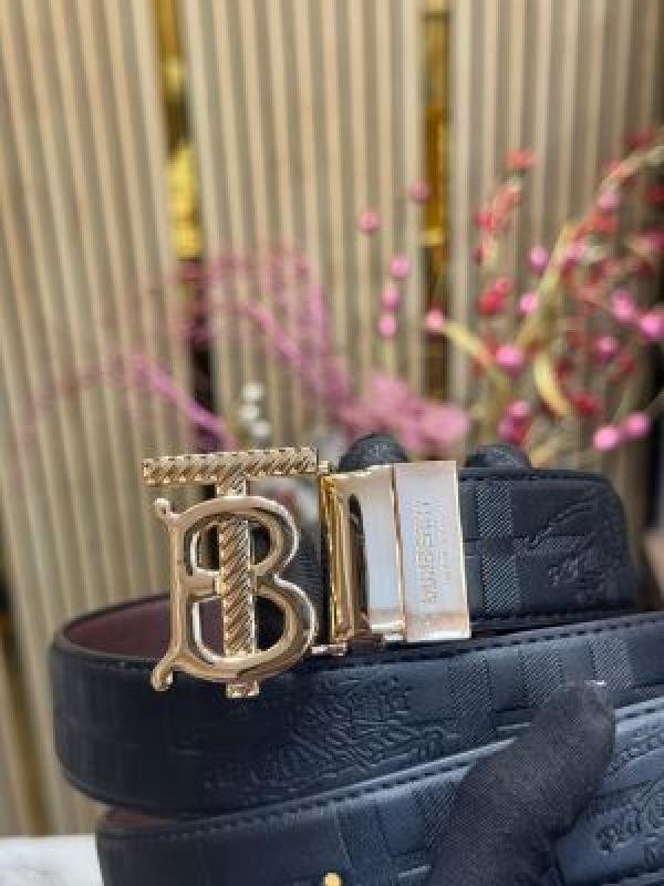 Buy Burberry Burberr Y Luxury Leather Belt Gold TB Buckle With Box Dust Bag & Carry Bag Online in India - Bootery - Image 3