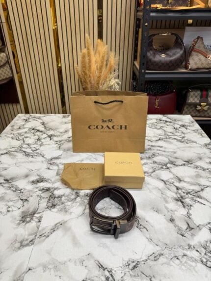 Coach Signature Reversible Leather Belt Signature Canvas Plus Embossed - Best Price Online - Bootery