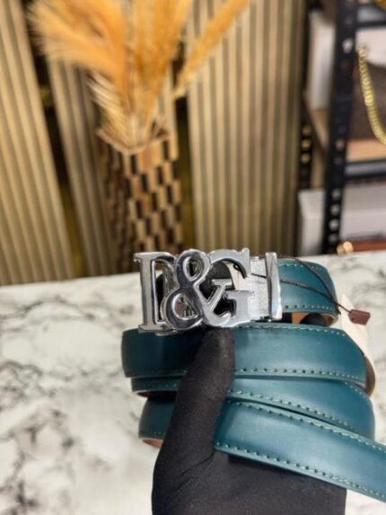 Buy Dolce & Gabbana Dolc E Gabbana Green Leather Belt With Silver D&g Buckle Online in India - Bootery - Image 2
