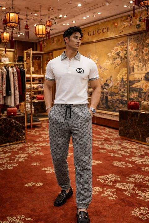 Gucci Imported Monogram Print Super Premium White Track Suit With Brand Carry Bag F3569-W1 | Premium Clothing - Image 7