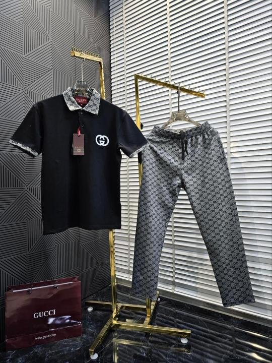Gucci Imported Monogram Print Super Premium Black Track Suit With Brand Carry Bag F3569-BL | Premium Clothing - Image 6