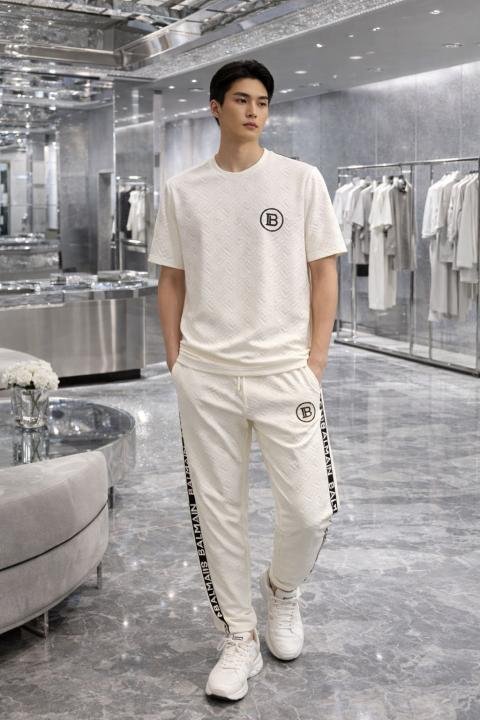 Balmain Paris Black Imported Embossed Print Premium Track Suit Brand Carry Bag Packing F3647-BL | Premium Clothing - Image 10