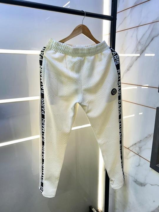 Balmain Paris White Imported Embossed Print Premium Track Suit Brand Carry Bag Packing F3615-WH | Premium Clothing - Image 4