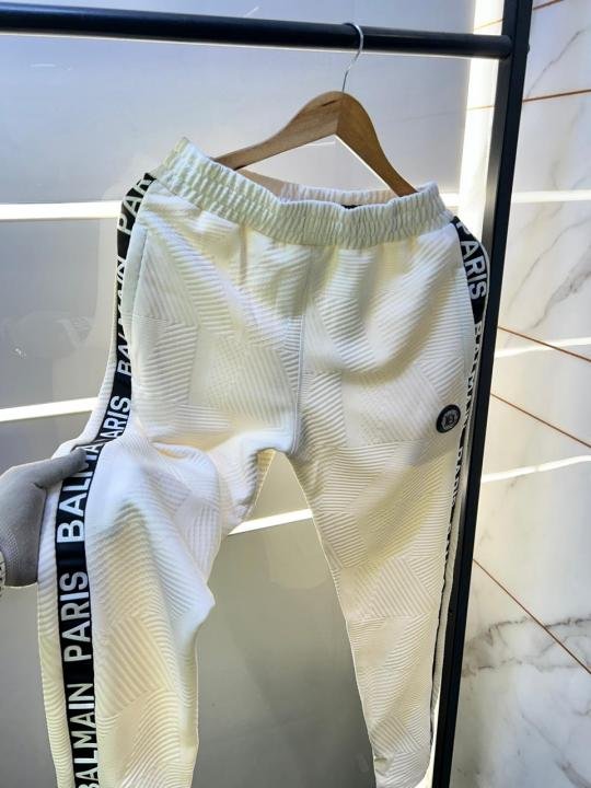 Balmain Paris White Imported Embossed Print Premium Track Suit Brand Carry Bag Packing F3615-WH | Premium Clothing - Image 2