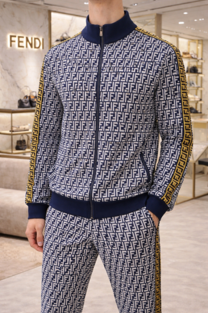 Fendi Imported Black Monogram Printed Super Premium Track Suit F3296-bl - Best Price Online - Bootery