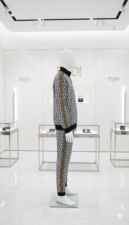 Buy Fendi Imported Navy Monogram Printed Premium Track Suit F3296-ny Online in India - Bootery - Image 4