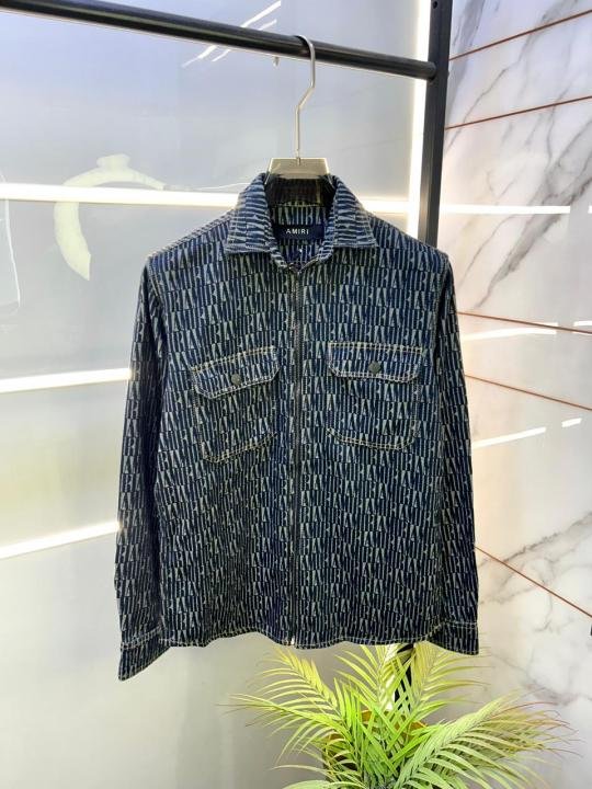 Amiri Imported Monogram Print Green Super Premium Denim Track Suit F3333-BL | Premium Clothing - Image 14