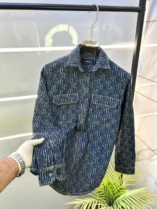 Amiri Imported Monogram Print Green Super Premium Denim Track Suit F3333-BL | Premium Clothing - Image 13