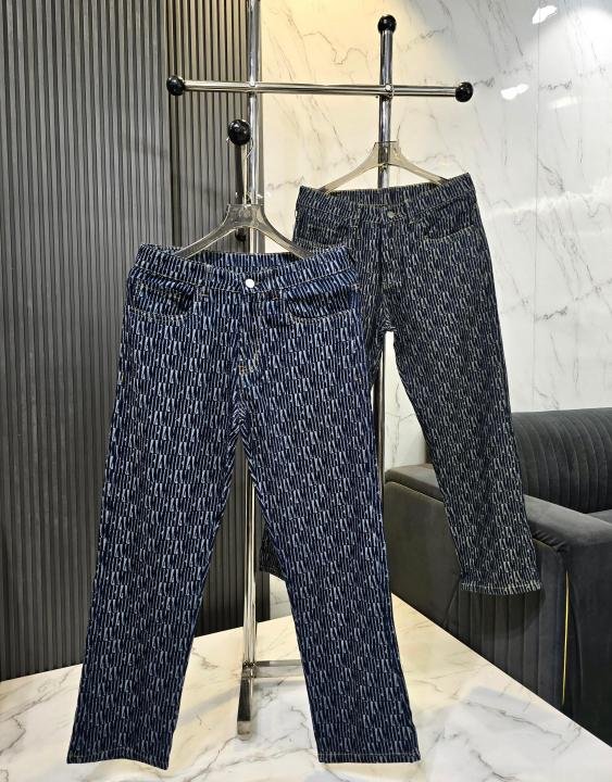 Amiri Imported Monogram Print Green Super Premium Denim Track Suit F3333-BL | Premium Clothing - Image 4