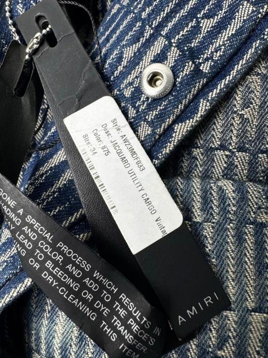 Amiri Imported Monogram Print Green Super Premium Denim Track Suit F3333-BL | Premium Clothing - Image 3