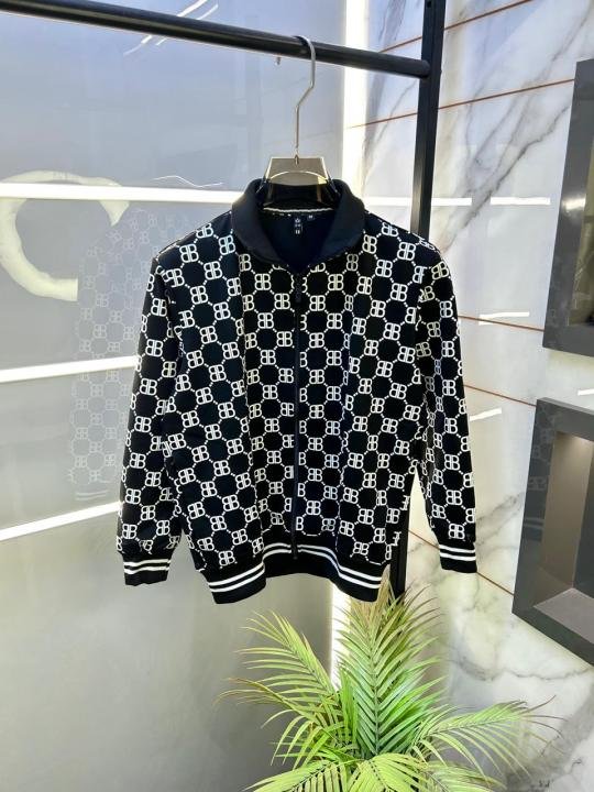 Balenciaga Black Monogram Allover Print Super Premium Track Suit F3286-BL | Premium Clothing - Image 6