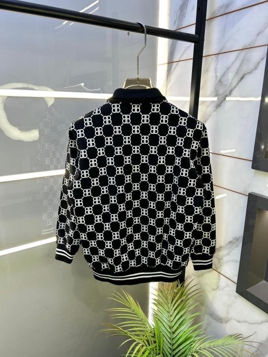 Balenciaga Black Monogram Allover Print Super Premium Track Suit F3286-BL | Premium Clothing - Image 5