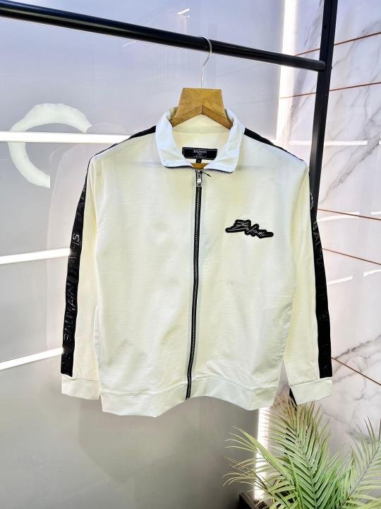 Balmain Paris White Imported Embossed Print Premium Track Suit Brand Polly Bag Packing F2289-WH | Premium Clothing - Image 2
