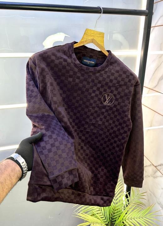Louis Vuitton Velvet Brown Imported Super Premium Sweatshirts F1084-BR | Premium Clothing - Image 2