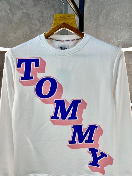 Tommy Hilfiger White Imported Back Printed Super Premium Sweatshirts F631-WH | Premium Clothing - Image 2