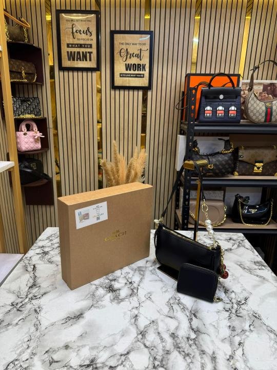 Coach Teri Combo Shoulder Bag In Black Including Box (6675) | Premium Accessories - Image 3