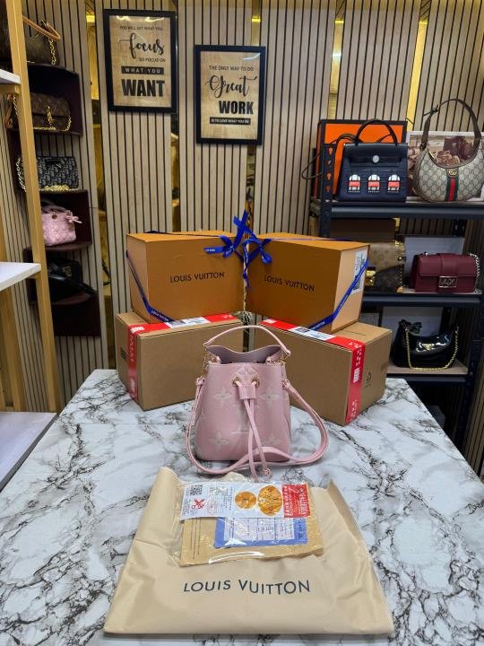 Louis Vuitton NeoNoe BB Giant Monogram Leather Bucket Bag (Pink) (M24248) | Premium Accessories - Image 3