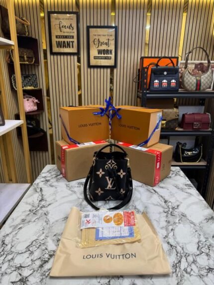 Buy Louis Vuitton Neonoe BB Giant Monogram Leather Bucket Bag Online in India - Style 2 - Bootery