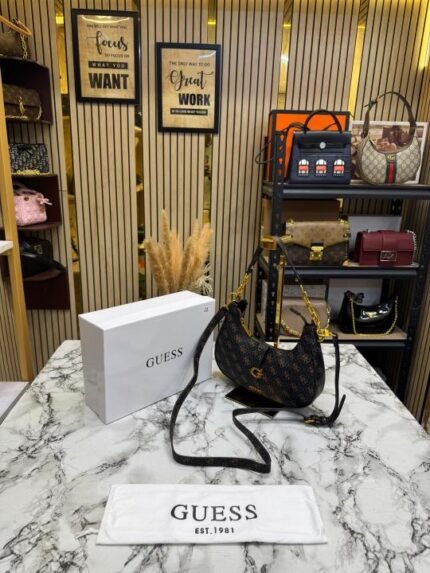Guess Signature Crescent Hobo Shoulder Bag With Gold Chain Price in India - Style 3 - Buy at Bootery
