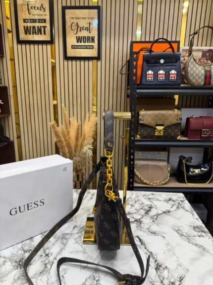 Guess Signature Crescent Hobo Shoulder Bag With Gold Chain Price in India - Style 3 - Buy at Bootery - Image 2